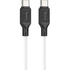 Hoco   X90 Cool 60W silicone charging data cable for Type-C to Type-C White Data USB kabeļi