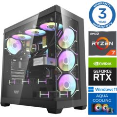 INTOP AQUA Ryzen 7 8700F 16GB DDR5 1TB SSD M.2 NVME RTX5060Ti 8GB WIN11Pro
