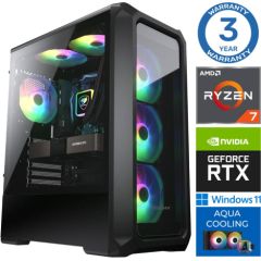 INTOP AQUA Ryzen 7 8700F 32GB DDR5 500SSD M.2 NVME RTX4060Ti 8GB WIN11Pro