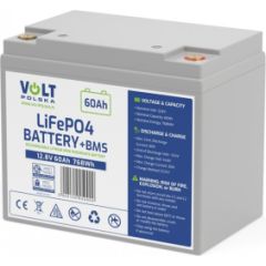 AKUMULATOR VOLT POLSKA LITOWO-ŻELAZOWO-FOSFORANOWY LiFePO4 12V 60Ah 60A UPS Nepārtrauktā barošana