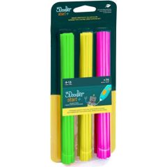 3Doodler Start 3DS-ECO-MIX4-75 3D printing material Compostable plastic Green, Pink, Yellow 1 g