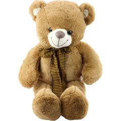 Leantoys Pluszowa Maskotka Przytulanka Miś z Brązową Kokardą w Paski 60cm LEAN Toys Mīkstās rotaļlietas