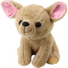 Leantoys Pluszowa Maskotka Przytulanka Mały Piesek Chihuahua Beżowy 22cm Mīkstās rotaļlietas