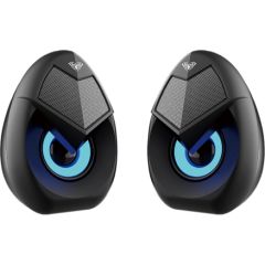 Aula N-69 Stilīgas Kompaktas Datora / Poratīvā 2.0 10W Stereo Skaļruņi 3.5mm + USB RGB + Pults Melna