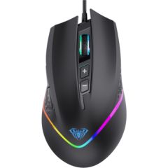 Aula F805 Multi-krāsu apgaismojuma Vada Spēļu Optiskā pele 7 pogas 800-6400dpi 4000FPS 32ips Melna