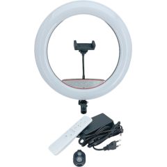 Elight SR14 36cm LED apgaismojuma gredzens ar viedtālruņa turētāju + 220V adapteri + Pults Melna