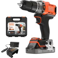 Black&decker BLACK+DECKER POWERCONNECT cordless impact drill BCD383D1XK, 18V orange/black, Li-ion battery 2.0Ah, case Jaunumi -Dārzam