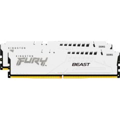 Kingston FURY DDR5 - 64GB - 6400 - CL - 32 (2x 32 GB) dual kit, RAM (white, KF564C32BWK2-64, FURY Beast, INTEL XMP)
