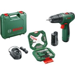 Bosch cordless drill driver EasyDrill 1200 + 34-piece bit and drill set (green/black, 2x Li-ion battery 1.5Ah, case) Jaunumi -Dārzam