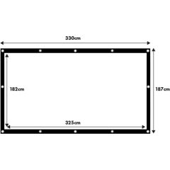 Maclean projection screen, 150", 330x187cm, 25mm 16:9 border, tension hooks, MC-167 Projektoru ekrāni uz statīva