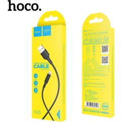 USB cable Hoco X25 Lightning 1.0m black Data USB kabeļi