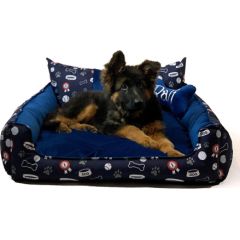 GO GIFT Dog and cat bed XL - navy blue - 100x80x18 cm