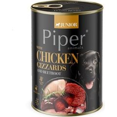 DOLINA NOTECI Piper Junior Chicken gizzards with beetroot - wet dog food - 400g Barība