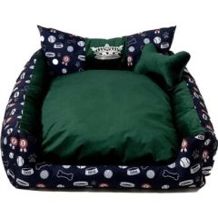GO GIFT Dog and cat bed XL - green - 100x90x18 cm