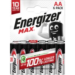 Sārmu baterija LR6 (AA) 1,5V E91 2900mAh MAX Energizer 6 gab. blisteris Baterijas un akumulatori