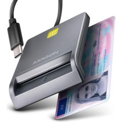 CARD READER FLAT SMARTCARD/ID/USB-C 1.3M CRE-SM3TC AXAGON Atmiņas kartes micro SD SDHC