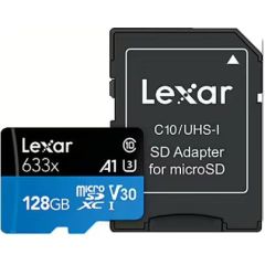 LEXAR MEMORY MICRO SDXC 128GB UHS-I/W/A V30 Atmiņas kartes micro SD SDHC