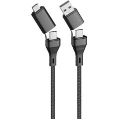 Forever CORE 4in1 USB + USB-C - USB-C + microUSB Kabelis 1.2m