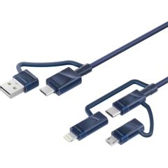 Promate PentaPower Universāls kabelis 6-in-1 USB-C(A) / micro / Lightning / 1,2m