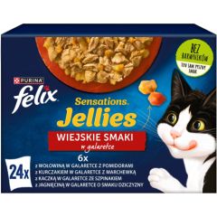 Purina Felix Sensations country flavors in jelly 24 x 85 g Kaķu konservi