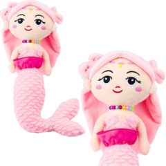 Leantoys Pluszowa Syrenka z Koralami Przytulanka Różowa 32cm LEAN Toys Mīkstās rotaļlietas