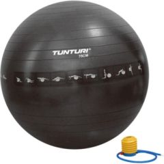 Vingrošanas bumba TUNTURI Gymball 75cm pretsprādziena, melna