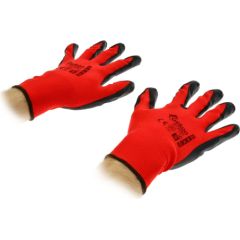 Aizsargcimdi ar nitrila pārklājumu, sarkani, izmērs 9, G73581, GEKO Telpu tīrīšanas un uzkopšanas piederumi