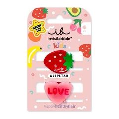 Invisibobble Clipstar Glow Frutti Strawberry - Skřipeček do vlasů 2 ks