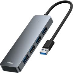 Baseus USB-A uz USB 3.0 4 porti, 15 cm, pelēks