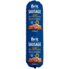 Brit Premium Sausage Sport wołowina z rybą 800g Suņu barība