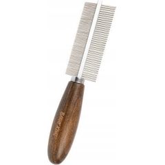 Revlon Ekskluzywny grzebie� dwustronny,dla zwierz�t, z metalow� nasad�, drewno bukowe, 38/65 pin�w, wym.4x18,8cm Citas preces