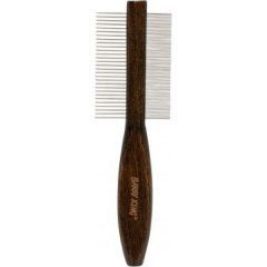 Mega Creative Ekskluzywny grzebie� dwustronny,dla zwierz�t, trzonek drewno bukowe, metalowe piny, 29/78 pin�w, wym.5,4x21cm