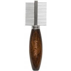 Beta Tools Ekskluzywny grzebie� dwustronny, dla zwierz�t, z metalow� nasad�, drewno bukowe, wym.3,8x12,6cm