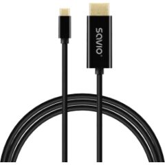 Kabelis Savio USB-C Male - HDMI Male 1m CL-190 HDMI vadi