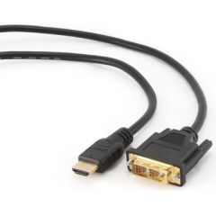 Gembird HDMI to DVI male-male cable with gold-plated connectors, 3m, bulk pack