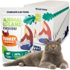 ANIMAL ISLAND Everyday Turkey fillets in broth - wet cat food - 12 x 85g