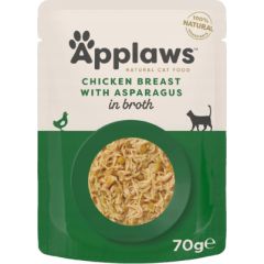 APPLAWS Chicken fillet with asparagus in broth - wet cat food - 70g