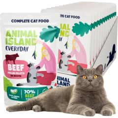 ANIMAL ISLAND Everyday Beef fillets in broth - wet cat food - 12 x 85g