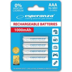 Esperanza EZA102W PRECHARGED HR03 1000MAH ALWAYS READY BLISTERA IEPAKOJUMĀ 4GB. Baterijas un akumulatori