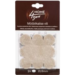 Mēbeļu aizsardzība filcs D28mm x 9gab, bēša
