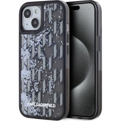Karl Lagerfeld Apple  Karl Lagerfeld Liquid Glitter Monogram Gradient Case for iPhone 15 Black