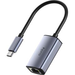 Cudy UE10C USB-C uz Gigabit Ethernet adapteris Portatīvais alumīnija Plug and Play pelēks
