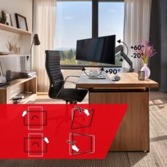 Maclean MC-968 Double Arm Monitor Mount with Gas Spring 17-57" 27 kg Heavy Duty Sturdy Full Motion Holder Bracket Max VESA 200x200 Jaunumi - Audio-Video