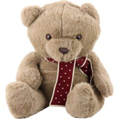 Leantoys Pluszowa Maskotka Przytulanka Duży Miś Z Szalikiem Jasnobrązowy 45cm EDUKAMP Mīkstās rotaļlietas