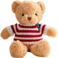 Leantoys Pluszowa Maskotka Przytulanka Miś W Koszulce W Paski Kremowy 32cm EDUKAMP Mīkstās rotaļlietas