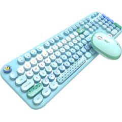 MOFII Lovely 2.4G Wireless Keyboard + Mouse Set (Blue) Klaviatūras