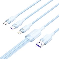 USB 2.0 A to 3-in-1 6A cable Vention CTRLG 1.5M (blue) Data USB kabeļi