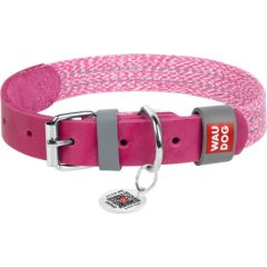 Classic Dog collar with QR code Waudog size L pink Citas preces