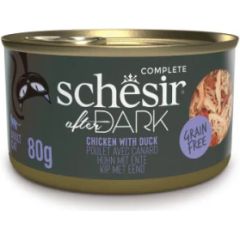 Agras Pet Foods SCHESIR After Dark Chicken fillet with duck in broth - wet cat food - 80g Kaķu konservi