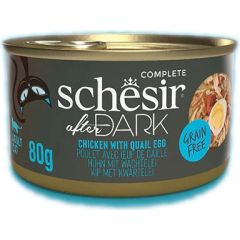 Agras Pet Foods SCHESIR After Dark Chicken fillet with quail egg in broth - wet cat food - 80g Kaķu konservi